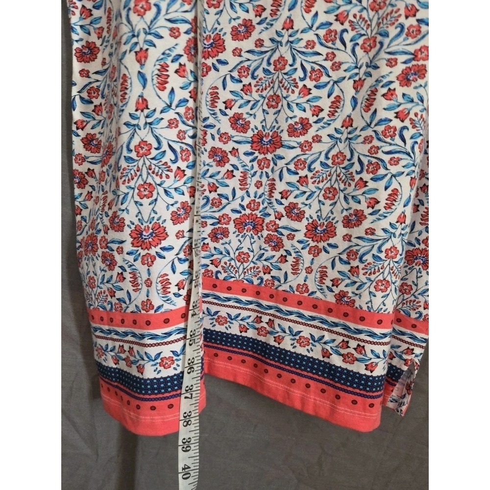 Lands End Floral Midi Dress Soft Feminine Summer Casual 100% Cotton Large 14/16 - Picture 8 of 9